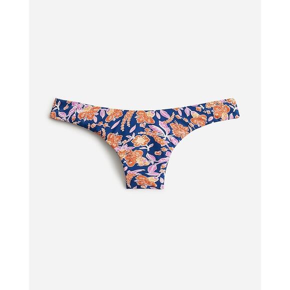 New J. Crew Floral Curved Waist Cheeky Bikini Swim Bathing Suit Bottom Size 2X - Picture 1 of 8